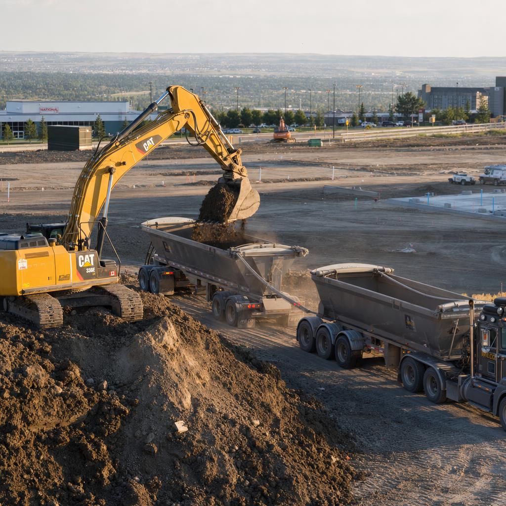 Underground utility work in Airdrie AB