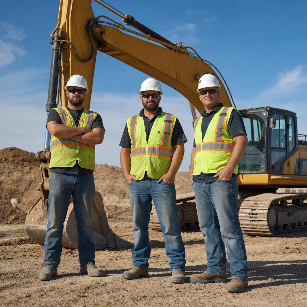 Trenching for utility lines near Airdrie